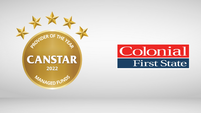 Managed Funds Award Provider of the Year 2022 Colonial First State