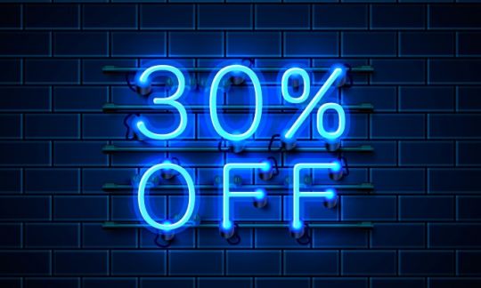 30% off sign