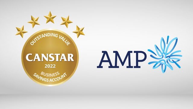 Business Savings & Transaction winner logo - AMP