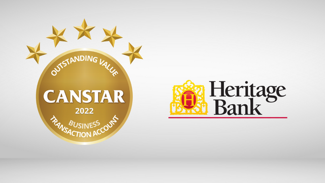 Business Savings & Transaction winner logo - Heritage Bank