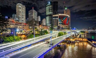 An image of the inner city bypass at night in Brisbane representing the best suburbs in Brisbane.