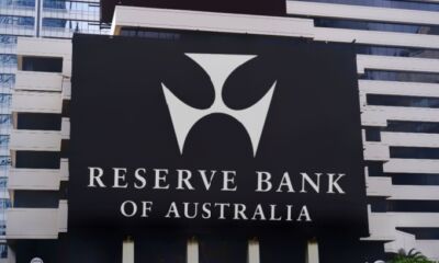 The Reserve Bank of Australia (RBA) logo on a building