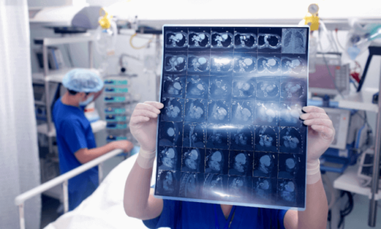 Doctor viewing x-ray