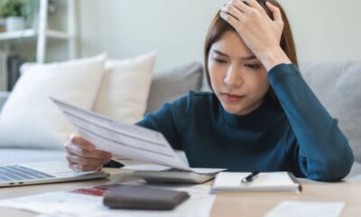 Woman in financial distress