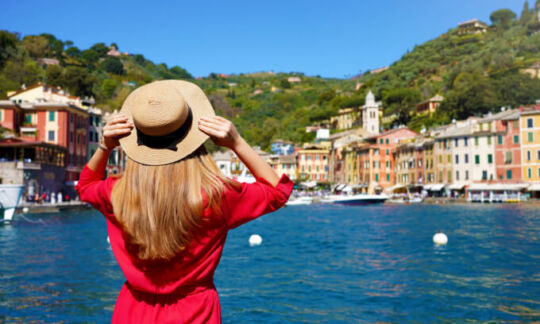 Tourist in Portofino, Italy