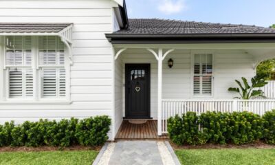 Front door of a freshly renovated home