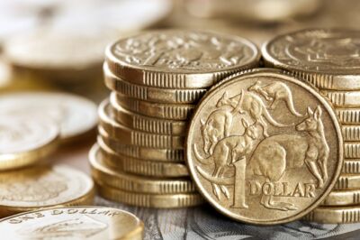 A stack of Australian dollar coins